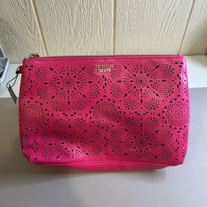 Victoria's Secret Fuchsia Laser-Cut Cosmetic Bag